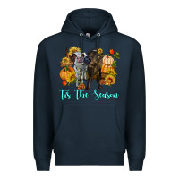 Navy Tis The Season Cows Premium Hoodie - RanaPortraitStore