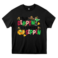 Black chip dippin' margarita sippin Heavy Core Tee - MaliasSmallBusiness