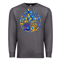 Charcoal Heather World Down Syndrome Day Premium Sweatshirt - CowhideDigitalArt