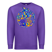 Purple World Down Syndrome Day Premium Sweatshirt - CowhideDigitalArt