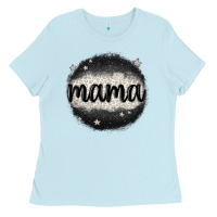 Baby Blue leopard mama Ladies Tee - MaliasSmallBusiness