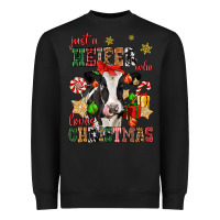 Black just a heifer who loves christmas cow Heavyweight Sweatshirt - CowGirlArtShop