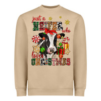 Mushroom just a heifer who loves christmas cow Heavyweight Sweatshirt - CowGirlArtShop