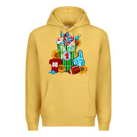 Antique Gold Football Frappe Premium Hoodie - FaDigitalArtStudio