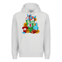 Dove Grey Football Frappe Premium Hoodie - FaDigitalArtStudio