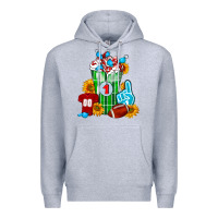Heather Grey Football Frappe Premium Hoodie - FaDigitalArtStudio