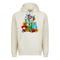 Oatmeal Heather Football Frappe Premium Hoodie - FaDigitalArtStudio