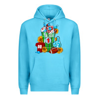 Ocean Blue Football Frappe Premium Hoodie - FaDigitalArtStudio