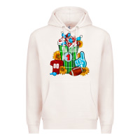 Pale Pink Football Frappe Premium Hoodie - FaDigitalArtStudio