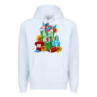 White Football Frappe Premium Hoodie - FaDigitalArtStudio