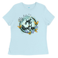 Baby Blue just breathe Ladies Tee - MaliasSmallBusiness