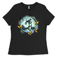 Black just breathe Ladies Tee - MaliasSmallBusiness