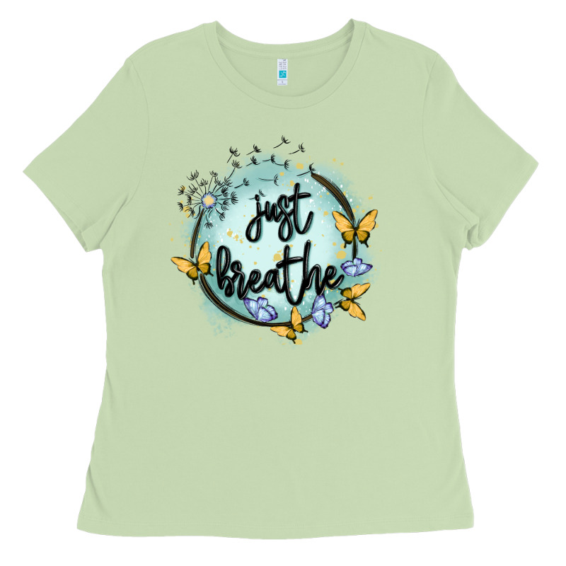 Just Breathe Ladies Tee by MaliasSmallBusiness | Teevron