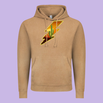 Cactus Sunset Lightning Vintage Hoodie Designed By Bettercallsaul