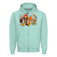 Seafoam Firefighter Coffee Cups Zipper Hoodie - FaDigitalArtStudio