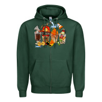 Sports Green Firefighter Coffee Cups Zipper Hoodie - FaDigitalArtStudio