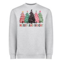 Heather Grey merry and bright Heavyweight Sweatshirt - CowGirlArtShop