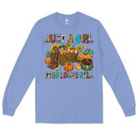 Colony Blue Just a Girl Who Loves Fall Long Sleeve Tee - texasbilliewilder