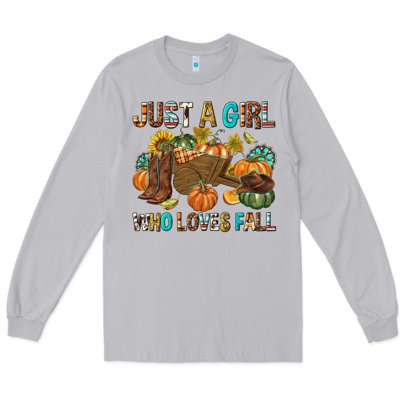 Just A Girl Who Loves Fall Long Sleeve Tee by texasbilliewilder | Teevron