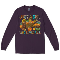 Plum Just a Girl Who Loves Fall Long Sleeve Tee - texasbilliewilder