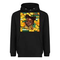 Black juneteenth afro girl seamless pattern Heavyweight Hoodie - BundleAndBundleShop
