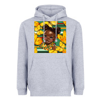 Heather Grey juneteenth afro girl seamless pattern Heavyweight Hoodie - BundleAndBundleShop
