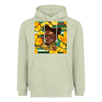 Matcha juneteenth afro girl seamless pattern Heavyweight Hoodie - BundleAndBundleShop