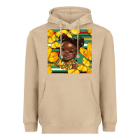 Mushroom juneteenth afro girl seamless pattern Heavyweight Hoodie - BundleAndBundleShop