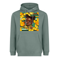 Sage juneteenth afro girl seamless pattern Heavyweight Hoodie - BundleAndBundleShop
