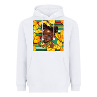 White juneteenth afro girl seamless pattern Heavyweight Hoodie - BundleAndBundleShop
