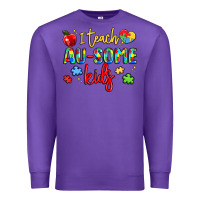 Purple i teach au some kids Premium Sweatshirt - LillyAllenDesigns