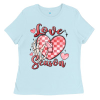 Baby Blue love season Ladies Tee - MaliasSmallBusiness