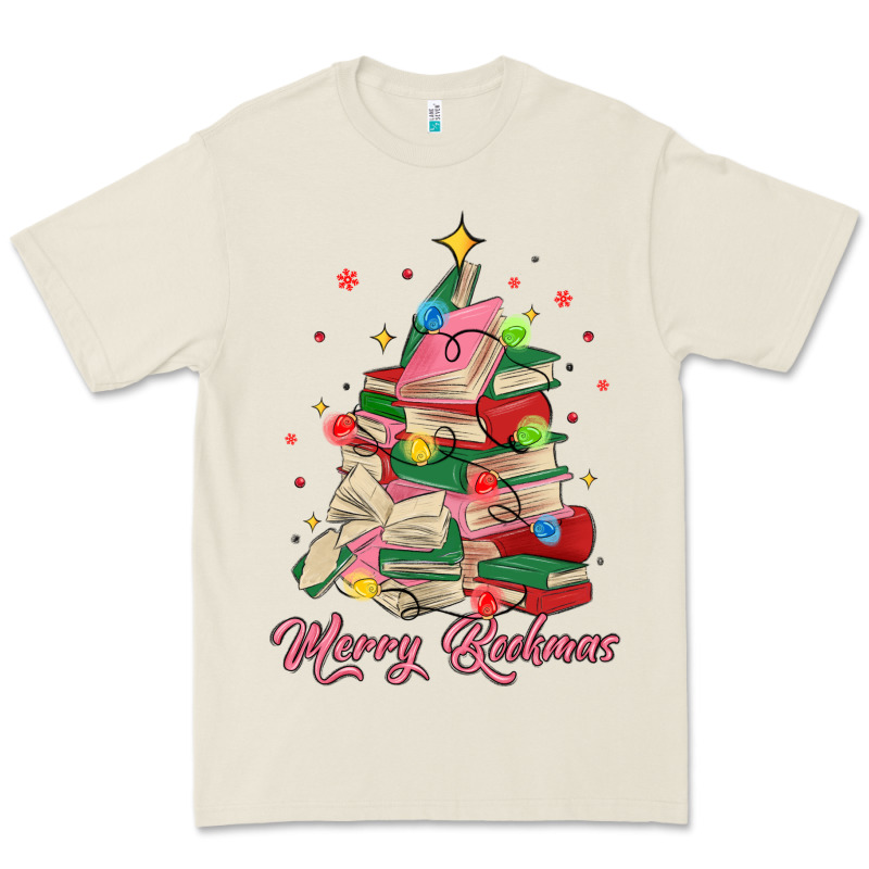 Merry Bookmas Christmas Book Tree Premium Tee by MaliasSmallBusiness | Teevron