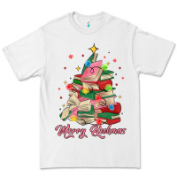 White merry bookmas christmas book tree Premium Tee - MaliasSmallBusiness