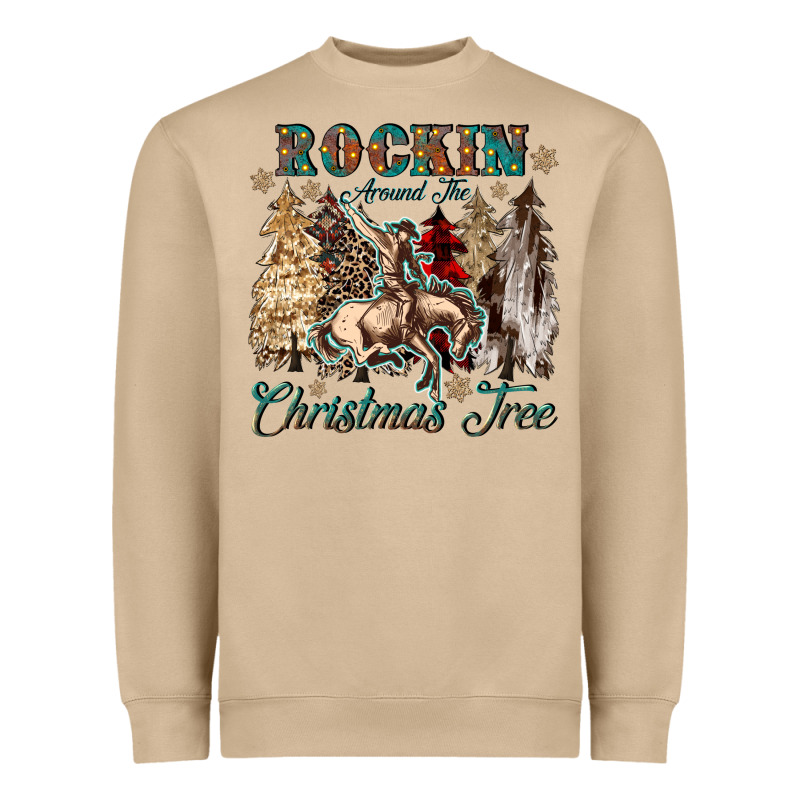 Rockin Around The Christmas Tree Heavyweight Sweatshirt by CowGirlArtShop | Teevron