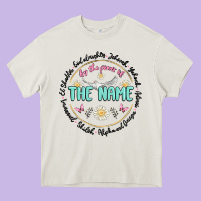 By The Power Of The Name Heavy Core Tee Designed By Maliassmallbusiness