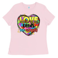 Bubblegum Pink Love needs no words Ladies Tee - NancyCooperArtShop