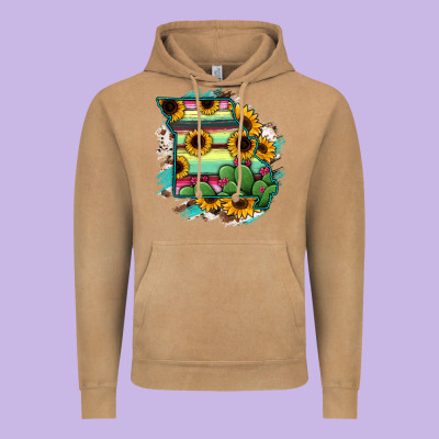 Missouri Map Sunflower Cactus Serape Vintage Hoodie Designed By Ranaportraitstore