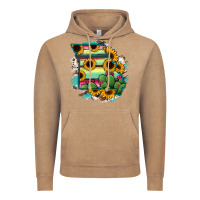 Vintage Coffee Missouri Map Sunflower Cactus Serape Vintage Hoodie - RanaPortraitStore