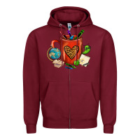 Burgundy teacher crayons coffee mug Zipper Hoodie - FaDigitalArtStudio