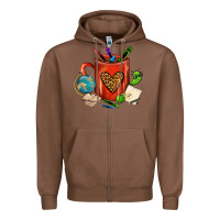 Chestnut teacher crayons coffee mug Zipper Hoodie - FaDigitalArtStudio