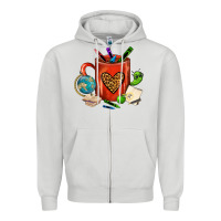 Dove Grey teacher crayons coffee mug Zipper Hoodie - FaDigitalArtStudio