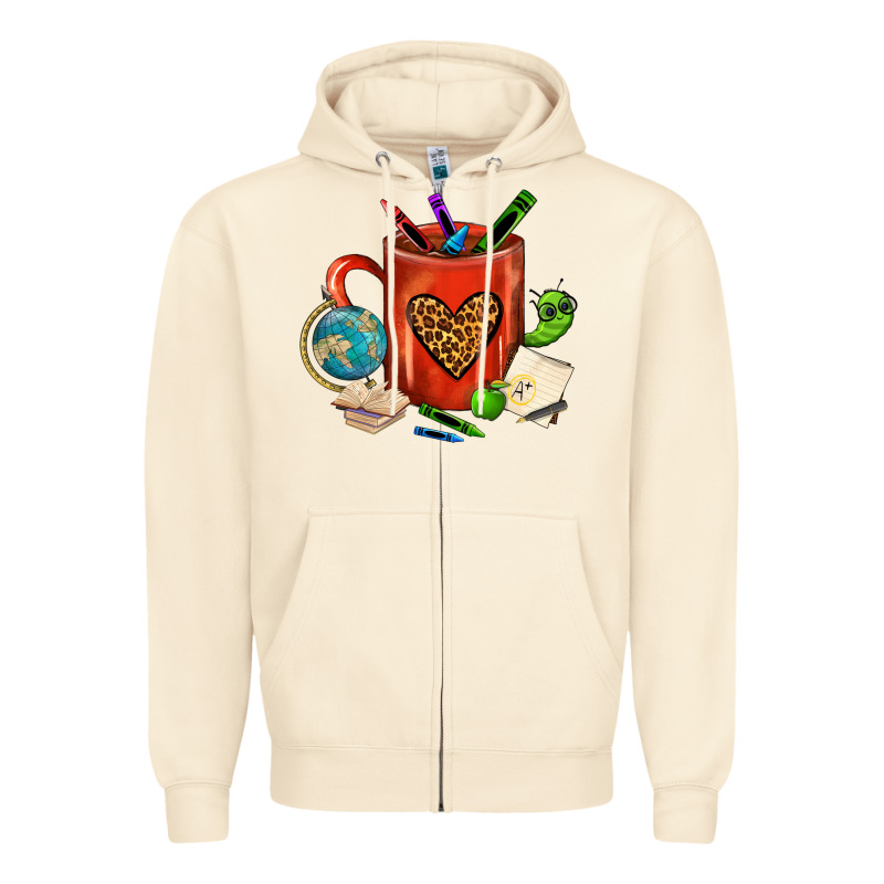 Teacher Crayons Coffee Mug Zipper Hoodie by FaDigitalArtStudio | Teevron
