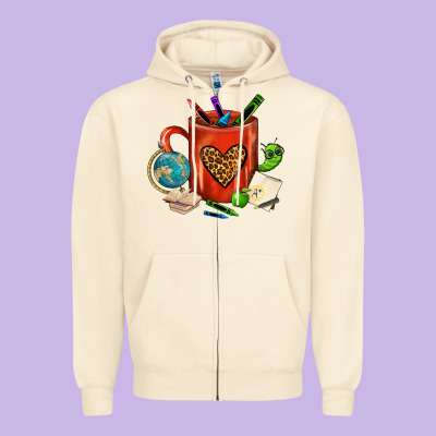 Teacher Crayons Coffee Mug Zipper Hoodie Designed By Fadigitalartstudio