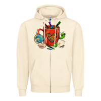 Sandshell teacher crayons coffee mug Zipper Hoodie - FaDigitalArtStudio