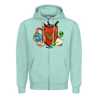Seafoam teacher crayons coffee mug Zipper Hoodie - FaDigitalArtStudio