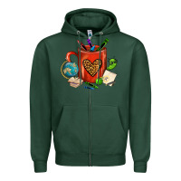 Sports Green teacher crayons coffee mug Zipper Hoodie - FaDigitalArtStudio