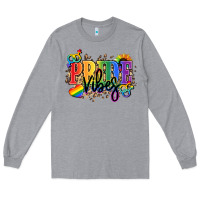 Heather Grey Pride vibes Long Sleeve Tee - NancyCooperArtShop