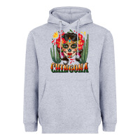 Heather Grey chingona sugar skull Heavyweight Hoodie - BundleAndBundleShop