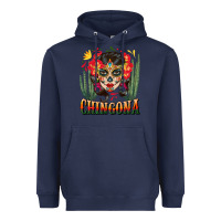 Navy chingona sugar skull Heavyweight Hoodie - BundleAndBundleShop